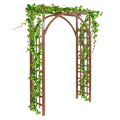 Garden Arch Trellis, Wooden Outdoor Arch for Climbing Plants, Dark Brown Arbors and Trellises, 62.99"W X 23.62"D X 84.65"H