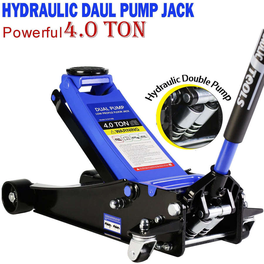 Seizeen 4-Ton Floor Jack, Low Profile Car Jack, Heavy-Duty Trolley Jack Car Lift with Dual Pump Pistons, Lifting Range 4"-21", 8000LBS