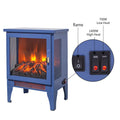 18" Electric Fireplace Heater, Freestanding Space Heater with 3D Realistic Flame, 1400W/700W, Overheat Protection, Classic Blue Indoor Electric Fireplace for Home Living Room Bedroom, Blue