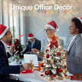 Mini Christmas Tree with Lights, 2FT Tabletop Pre-lit Christmas Tree with Rich Decorations, Artificial Tree Shiny Ornaments & Light String for Xmas, White Small Lighted Tree for Home Decor, Red