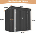 Seizeen Shed & Outdoor Storage, 6x4FT Metal Storage Shed for Tools, All-Weather Galvanized Garden Shed with Sloped Top, Backyard Patio Lawn Walk-In Shed, Black