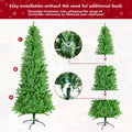 Seizeen 7FT Christmas Tree, Artificial Green Tree with 775 Green Tips, Slim Fir Xmas Tree w/Hinged Branches, Folding Metal Stand, Holiday Decoration for Carnival Party