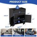34.3" Rolling Metal Tool Cabinet - Heavy Duty Garage Storage with Lockable Doors & 3 Drawers, Mobile Workbench Organizer for Garage, Workshop, Home