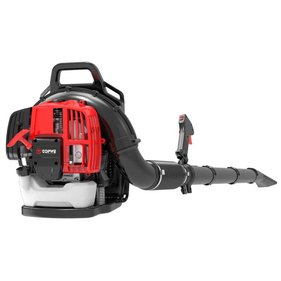 Backpack Leaf Blower Gas Powered 52CC, Seizeen Cordless Leaf Blower 530CFM Powerful, with Adjustable Handle & Extended Tube for Yard, Red