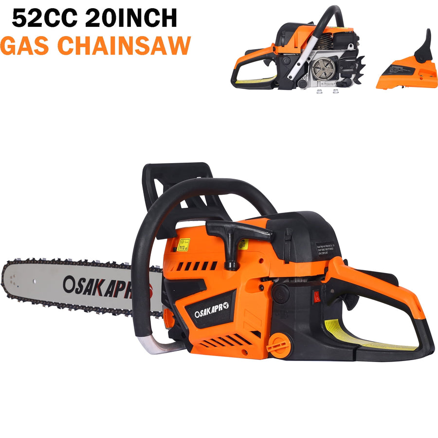 Chainsaw Gas Powered, Seizeen 20Inch Cordless Chainsaw with 2.6HP 8500RPM Engine, Professional Powerful 2-Stroke Chain Saw for Tree Farm Pruning