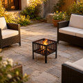 16 Inch Square Fire Pit, Portable Outdoor Wood Burning Firepit with Slatted Steel Panels, Compact Backyard Fireplace Fire Pit Bowl for Patio, Camping, Beach, Garden & Outdoor Gatherings