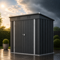 Seizeen 6x4FT Storage Shed, Metal Garden Tool Sheds & Outdoor Storage Clearance for Patio Backyard, Weatherproof and Lockable Outdoor Storage, Black