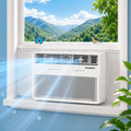 Window Air Conditioner, 10000BTU Window AC Unit for 450 sq.ft Room, Smart Inverter Window AC with WiFi App Control Multifunctional Dry Fan ECO Mode, Ultra Quiet & Easy Installtion
