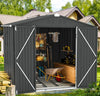 8' x 6' Outdoor Metal Storage Shed, Tools Storage Shed, Galvanized Steel Garden Shed with Lockable Doors, Outdoor Storage Shed for Backyard, Patio, Lawn, Black