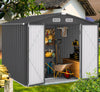 10' x 8' Outdoor Metal Storage Shed, Tools Storage Shed, Galvanized Steel Garden Shed with Lockable Doors, Outdoor Storage Shed for Backyard, Patio, Lawn, D7811