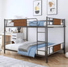 Metal Full Bunk Bed, Full over Full Metal Bunk Bed, Modern Retro Full Size Bunk Bed Frame with Ladder and Safety Guardrails, for Kids Teens Adults, No Box Spring Needed, L0247