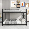 Bunk Bed Full over Full, Metal Full Bunk Bed with Ladder and Full-length Guardrails, Retro Full Size Bunk Bed Frame for Kids Teens Adults, No Box Spring Needed, L0449