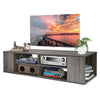 Floating TV Stand, Modern Wall Mounted TV Console for 55 inch TV, Media Console Entertainment Center with 6 Storage, Walnut