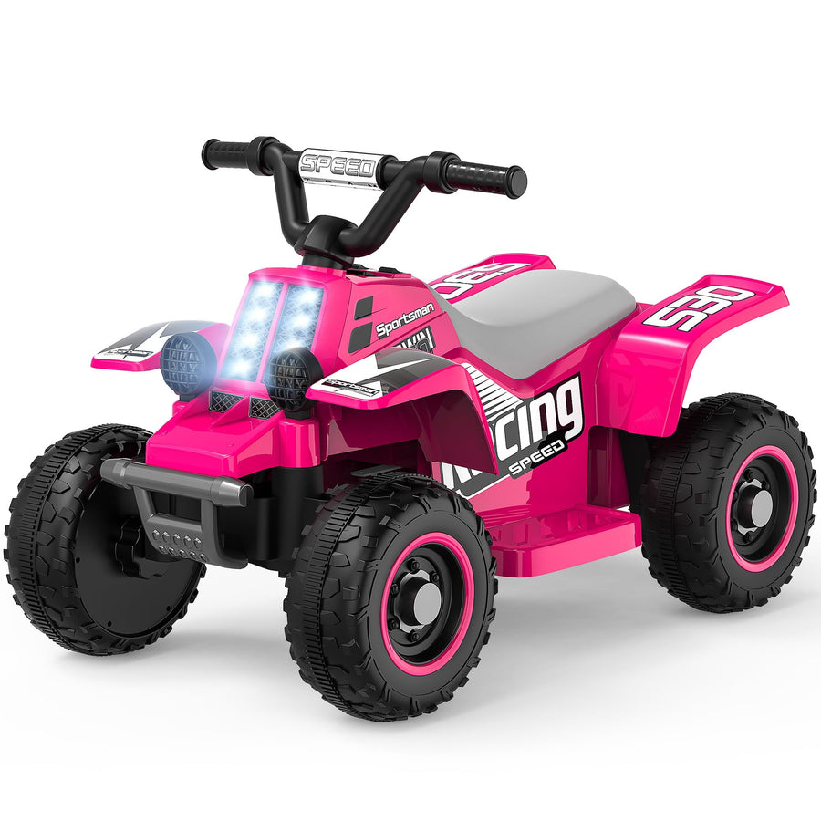 Kids 4 Wheeler, Electric Ride On ATV, Small Quad Bike with Rechargeable Battery for Age 1-2.5, Ride On Toy Car 3-mph Safe Speed to Free Driving, Pink