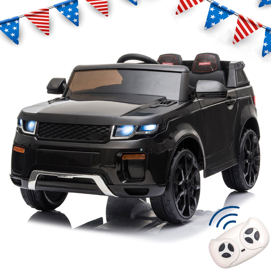 Kids Ride On Cars - 12V Electric Ride On Toys for Girls Boys W/Remote Control, Battery Powered Kids Riding Truck Cars with MP3 Player, LED Headlights, 2x25W Motors, Age 3-7, Black