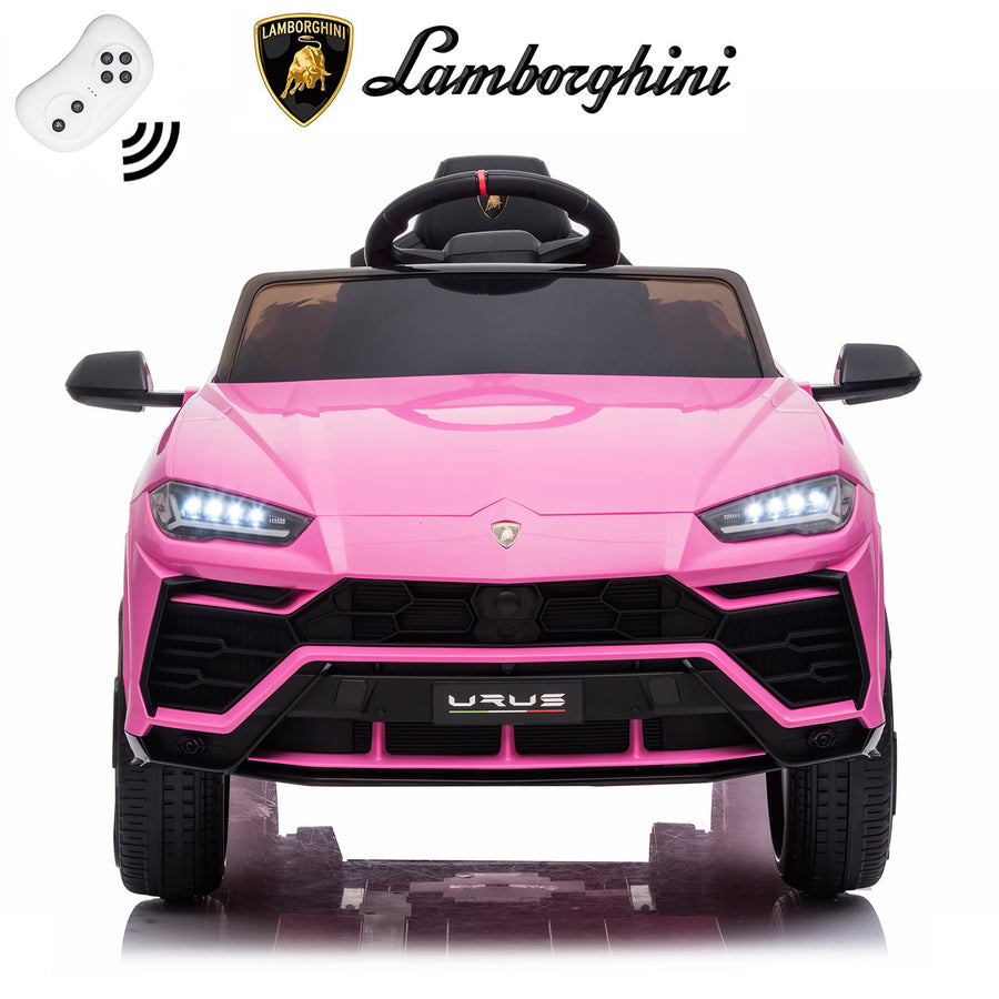 Lamborghini Ride on Cars 12V Battery Powered, Kids Ride On Cars With Remote Control, 3 Speeds, Music Player, LED Lights, Kids Ride On Toys for Girls & Boys, Pink