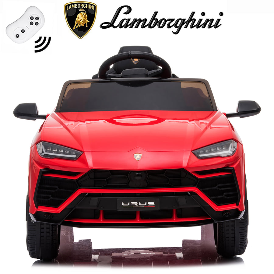 Lamborghini Ride on Cars 12V Battery Powered, Kids Ride On Cars With Remote Control, 3 Speeds, Music Player, LED Lights, Kids Ride On Toys for Girls & Boys, Red