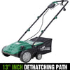 Lawn Dethatcher & Scarifier, Seizeen 12 Amp Electric Lawn Dethatcher with Scarifier Blade, 13-Inch Path and 31.7QT Removable Bag, 4-Position Height Adjustment, 3600rpm Motor