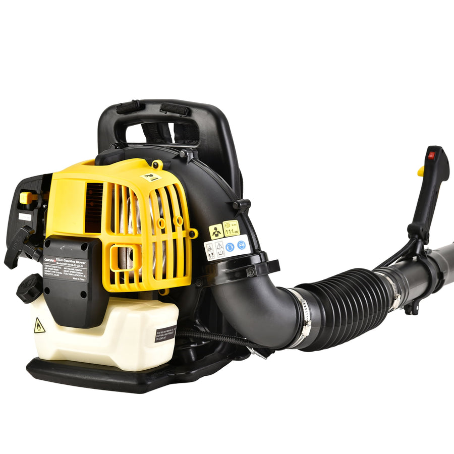 Leaf Blower, 52CC 2-Cycle Cordless Leaf Blower Gas Powered, Powerful Backpack Blower with Adjustable Strap & Handle, Extended Wind Tube, Yellow