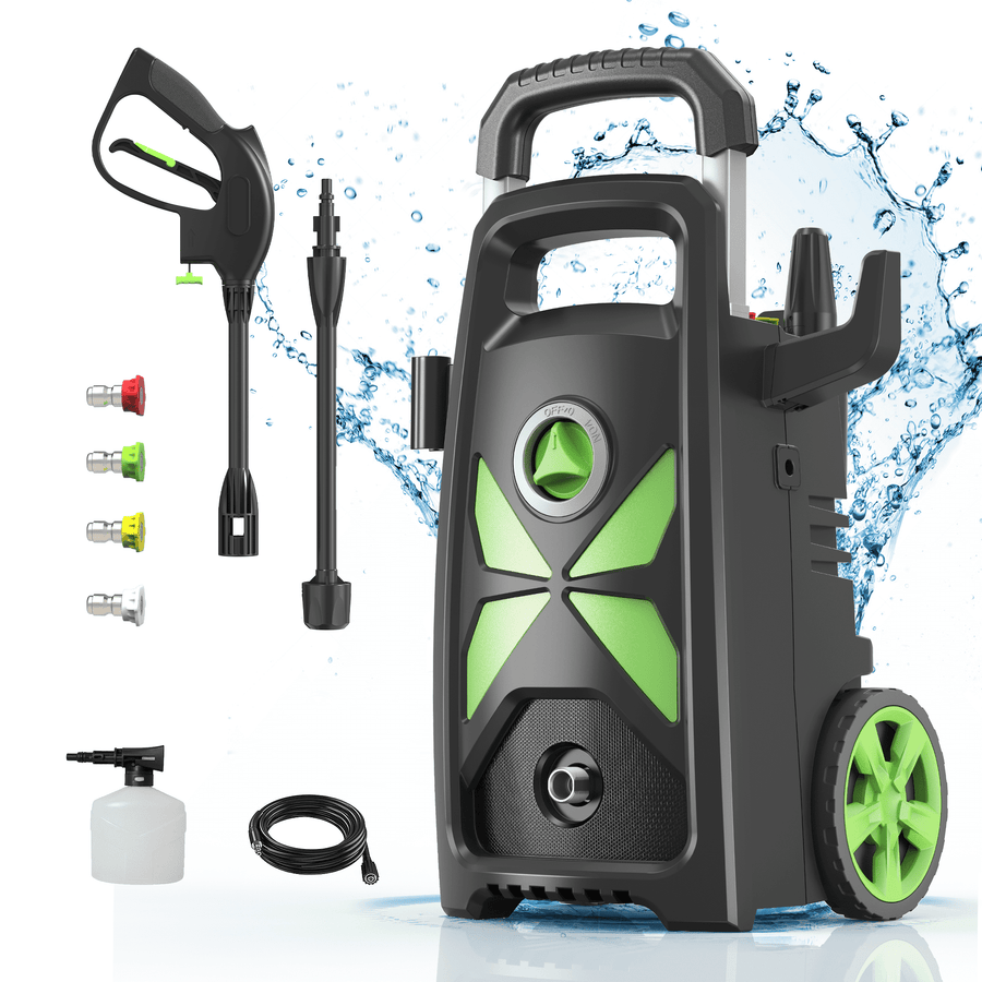 Max 3800PSI 2.6GPM Power Washer, Seizeen Electric High Pressure Washer for Outdoor Car House Garden Deck Use, Multipurpose Water Cleaner Washer w/ Foam Cannon, 4 Nozzles, Long Hose