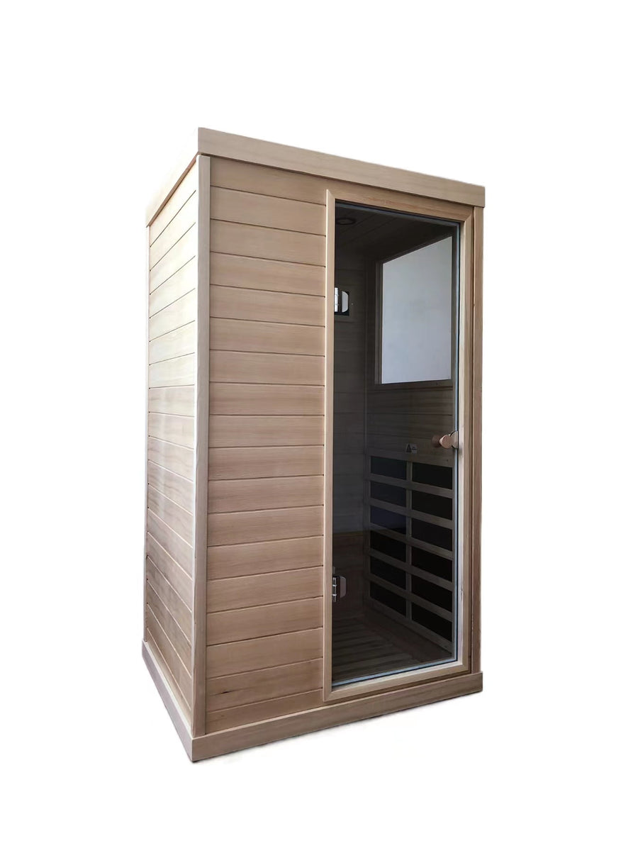 Multifunctional Infrared Sauna for Home, Indoor Sauna Room for Single Person, Timer, LCD Display, Touch Control Audio System & BT Speaker, 77¨H-140¨H, Low EMF