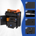 Seizeen Tool Chest, Rolling Tool Storage Box with Wheels, Lockable Garage Tool Cabinet Organizer, Steel Utility Cabinet with Side Pegboards for Workshop Home