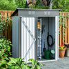 Outdoor Garden Tool Storage Shed, Seizeen All-Weather Metal Sheds with Lockable Door & Vents, 5 x 3Ft Outdoor Storage for Backyard Garden Patio, Gray