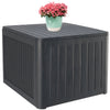 Outdoor Storage Deck Box, Seizeen 36 Gal Square Patio Storage Box, Thickened Plastic Storage Stool All-weather Storage Storage for Cushions Tools Toys, Compact Design Small Outside Toy Box