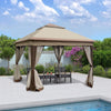 Pop Up Gazebo for Outside, Seizeen 11FT Canopy Tents with 2-Tier Top, Patio Gazebo Canopy w/360¡ãSidewalls & Mosquito Net