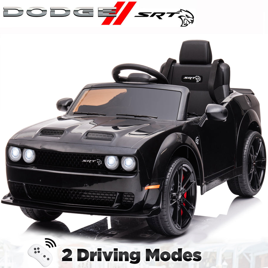 Ride on Cars 12V Battery Powered, Kids Ride On Toy with Remote Control, Dodge Challenger Electric 4 Vehicles Car for Boys & Girls