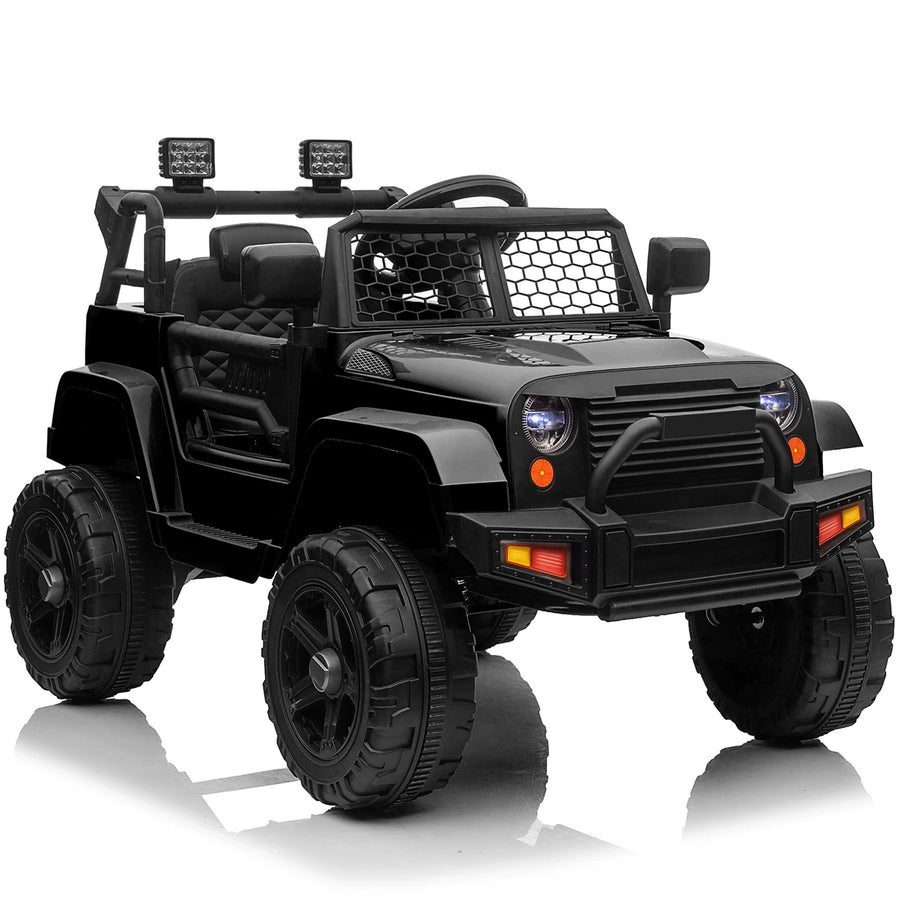 Ride on Toy 12V Electric Car Powered Ride-On with Remote Control, 3 Speeds, MP3 Player, Cool Ride on Truck Cars for Kids, Black