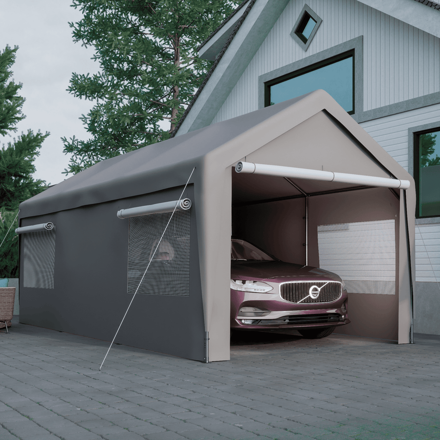 Seizeen 10X20 Carport, Heavy Duty Portable Garage & Shelter with Removable Sidewall Windows, Multipurpose Canopy Tent for Car Truck Boat, Outside Tent Shed for Wedding Party, 109¡¯¡¯H