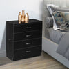 Seizeen 4-Drawer Dresser, Black Simple Chest of Drawer for Bedroom, Office File Cabinet Under Desk Storage Drawer, Bedside Nightstand as Side Table