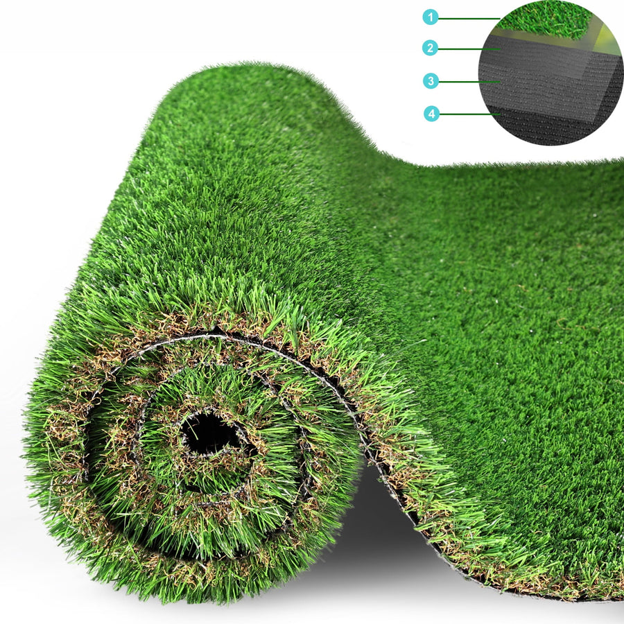 Seizeen 4FT x 6FT Artificial Turf Grass Rug, Realistic Fake Grass Runner Roll Rug for Patio Decor, Indoor Outdoor Rug Grass Carpet w/Drainage Holes