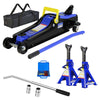 Seizeen Car Jack Set, 2 Ton Low Profile Floor Jack, Two 3T Jack Stand, Tire Repair Kit, L-Wrench, 4000LBS  Trolley Jack for Car, Truck, SUV, Quick Lift 3.3''-15.2''