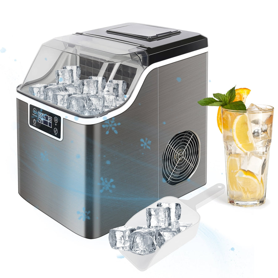 Seizeen Ice Maker Countertop, 13-Min Quick Ice Maker Machine for Home Commercial, Portable Ice Maker w/Self-cleaning, Fault Identification, 3 Sizes Ice Cubes, 44LBS/24H