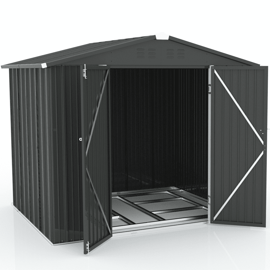 Seizeen Large Shed & Outdoor Storage, 8x6FT Metal Storage Shed for Tools, All-Weather Galvanized Garden Shed with Sloped Top Bottom Frame, Backyard Patio Lawn Palisade Shed