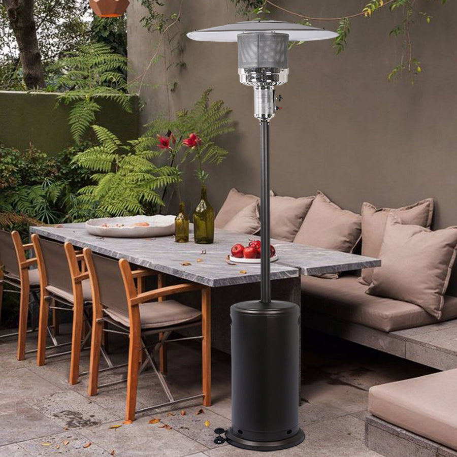 Seizeen Tall Patio Heaters for Outdoor Use, 47,000 BTU Super Warm Propane Heaters with Fast Ignition, Freestanding Heater W/Wheels for Restaurant Cafe Deck Yard, Bronze