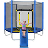 Seizeen Trampoline for Kids - 7FT Outdoor Trampoline with Slide, Round Recreational Trampoline w/Enclosure Net