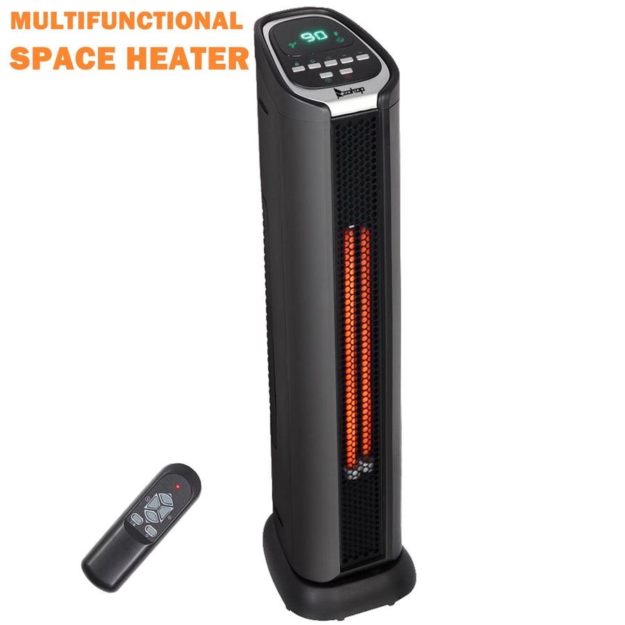 Space Heaters for Inside, Seizeen 1500W Electric Infrared Heaters W/ Smart Control, 24¡¯¡¯ Tower Small Heater with ECO Mode & , Indoor Electric Heater 50~90¡ãF Adjustable Safe for Home Office Room