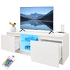 TV Stand for 55 inch TV, Seizeen Media TV Console with LED RGB Lights, TV Cabinet with Storage Shelves & Drawer, 47¡¯¡¯L Entertainment Center for Home Game Room, White