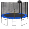 Trampoline with Hoop for Kids - Seizeen 12FT Heavy-Duty Trampoline W/Enclosure Net for Outdoor, All-Weather Thickened Spring Pad Trampoline for 4-6 Kids, Large High Elastic Trampoline Durable