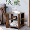 Modern End Table, 3-tier MDF Simple Nightstand for Bedroom, 18¡¯¡¯ Sofa Side Table for Living Room, Rustic Brown