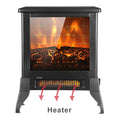 Electric Fireplace Heater, 18" Freestanding Fireplace Stove, 1400W Portable Space Heater for Home Room Office W/Anti-overheating, Adjustable, Virtual Flame