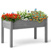 Seizeen Raised Garden Bed, 48x24x30in Elevated Planter Box with Legs, Wooden Raised Bed for Outdoor Gardening, Gray