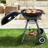 Seizeen 18" Portable Charcoal Grill, Camping BBQ Grill on Wheels, Multifunctional Outdoor Grill w/Grate