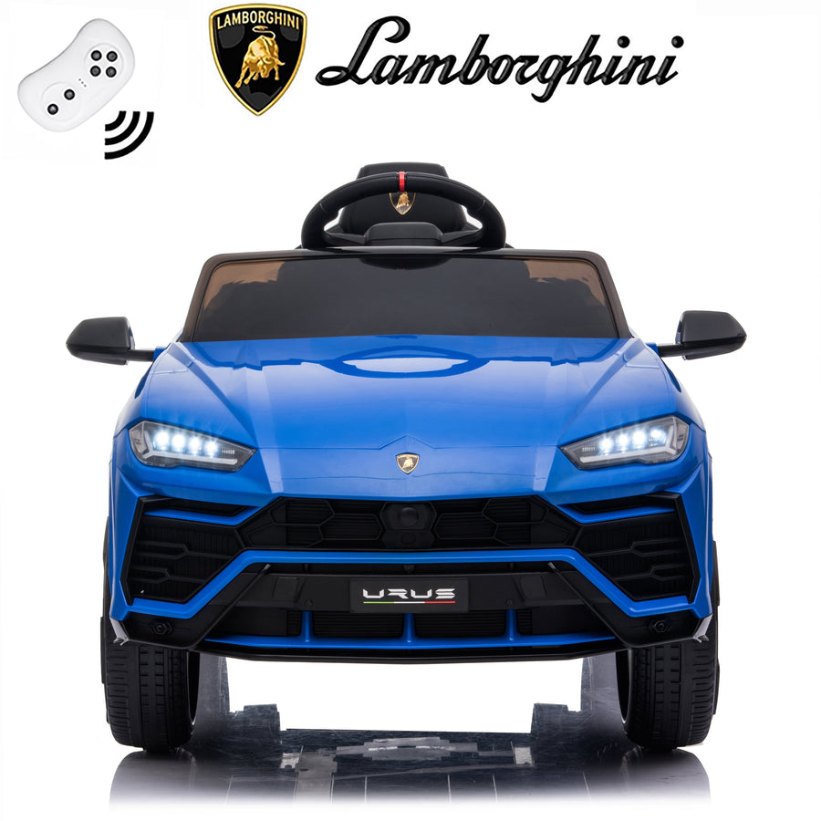 Lamborghini Ride on Cars 12V Battery Powered, Kids Ride On Cars With Remote Control, 3 Speeds, Music Player, LED Lights, Kids Ride On Toys for Girls & Boys, Blue