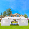 Seizeen Canopy Tent 30' x 10' for Outside Canopy Gazebo with Dressed Legs Party Wedding BBQ, Tent with 8 Detachable Sidewalls, White