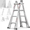 17ft Multi-position Ladder, Seizeen Lightweight Alloy Aluminum Ladder 20 Multipurpose for Building Home, Extension Folding Ladder with Safety Locking System, A-type Ladder Straight Ladder