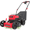 Lawn Mower Push, PowerSmart 40V 17'' Electric Lawn Mower W/ Battery & Charger, 3 in 1 Cutting Deck Cordless Lawn Mower, 5 Height Adjustable, Foldable Walk-Behind Mower, Red